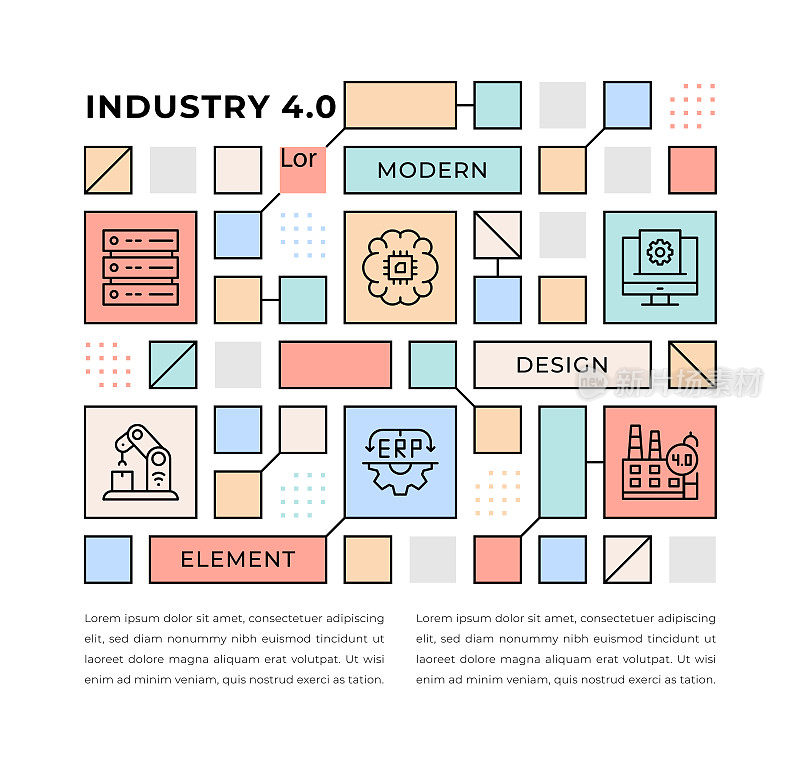 工业4.0 Web Banner概念